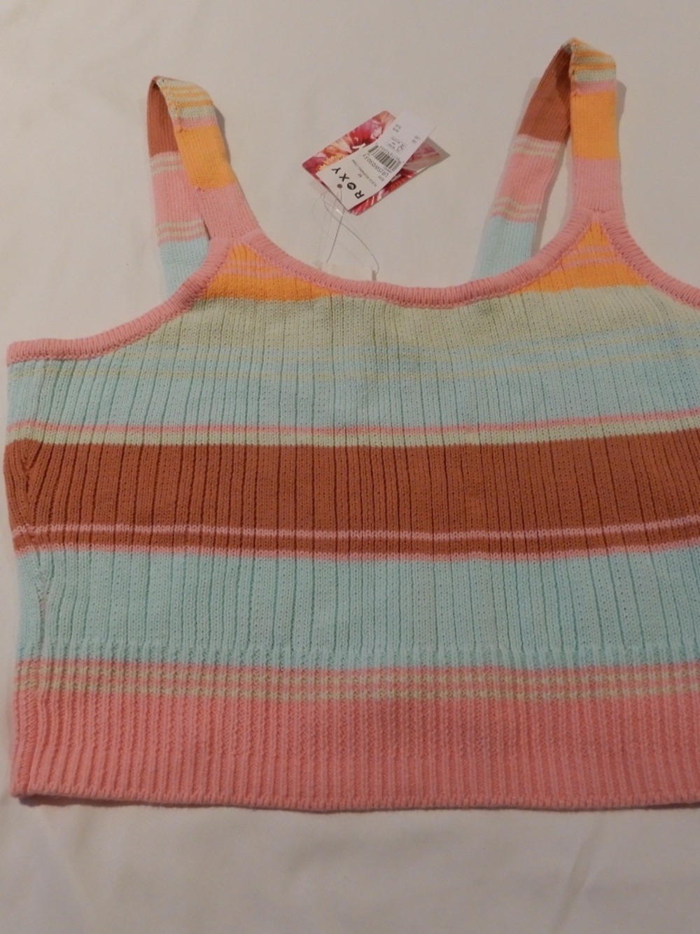 Roxy Women's Striped Knit Tank Top Multicolor Size M Juniors NWT